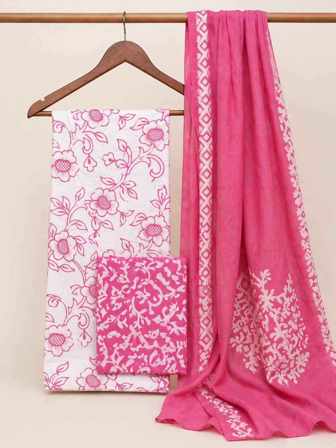 Cotton Authentic Block Print Work Summer Special Batik Dress Material