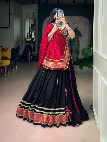 Kutchi Embroidery Rayon Chaniya Choli - Styled Look
