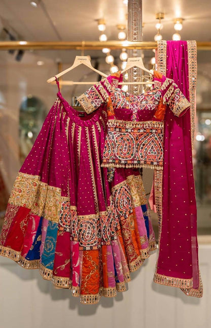 Muslin Digital Print Navratri Designer Chaniya Choli Set | Mirror Work | Free Size 38-44