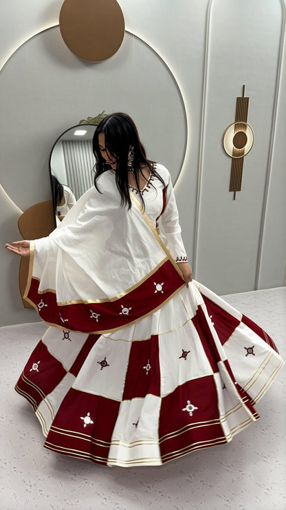 Pure Cotton Mirror Work Designer Chaniya Choli