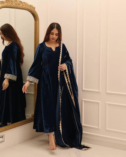 Ethenika Premium Ready to wear Velvet Suit - Premium  from Ethenika.com  - Just INR 2990! Shop now at Ethenika.com 