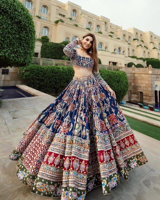 Designer Chaniya Choli | Muslin Digital Print & Mirror Work | Navratri