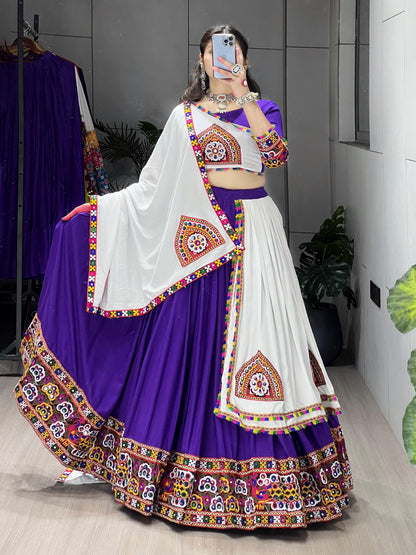 Rayon Cotton Kutchi Gamthi Work Ready Wear Navratri Special Chaniya Choli