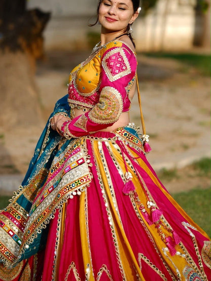 Designer Chaniya Choli | Muslin Mirror Work & Sequence Lace | Navratri 2026