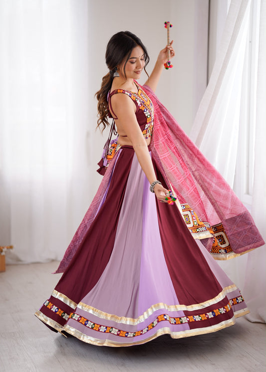 Rayon Mirror Work Designer Chaniya Choli for Garba Dandiya