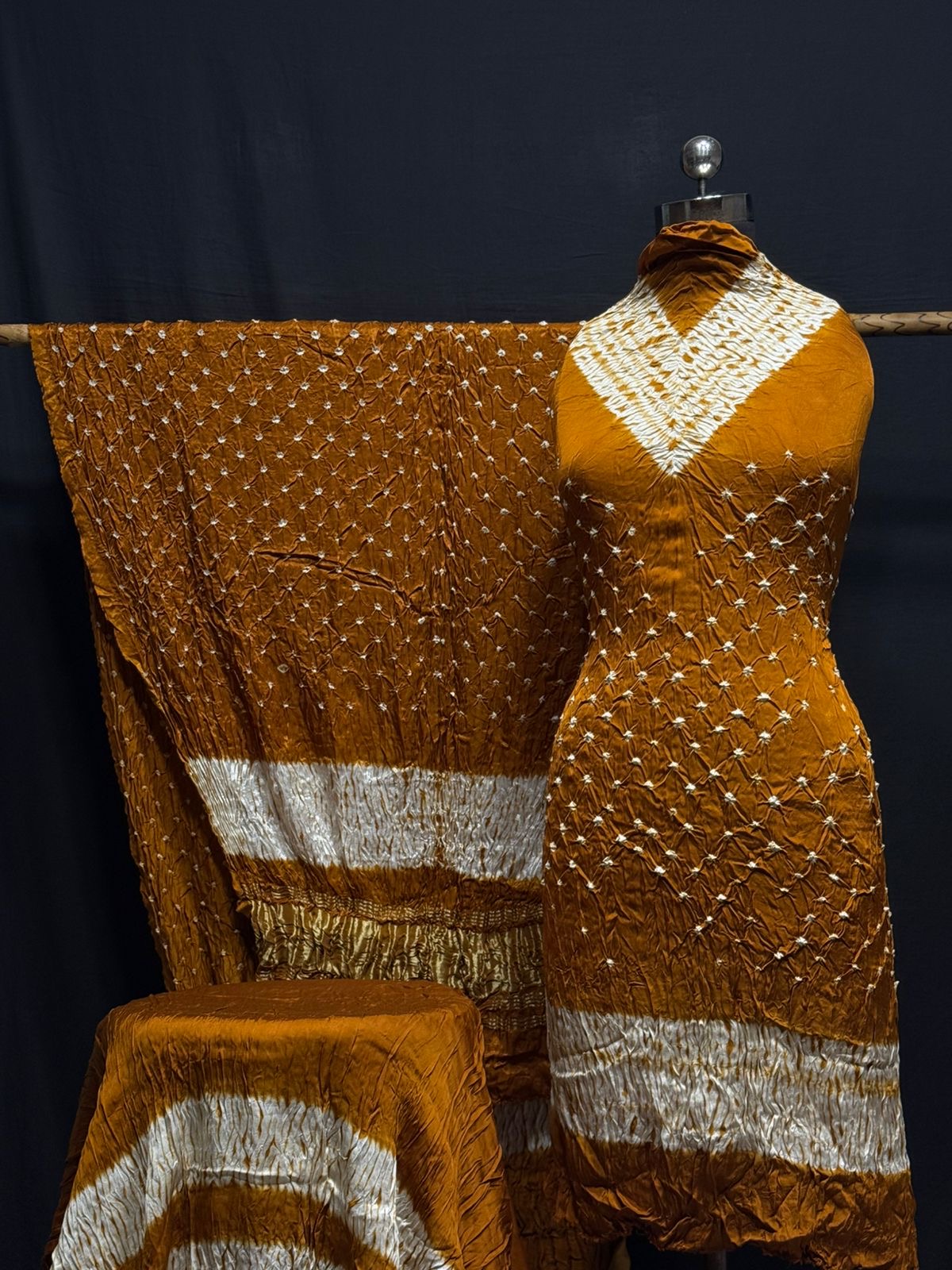 Modal Silk Shibori Bandhani Dress Material (Unstitched) - Premium  from Ethenika.com  - Just INR 6990! Shop now at Ethenika.com 
