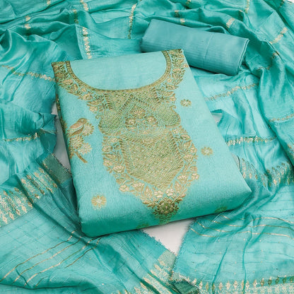 Banarsi Jeckard Weaving Summer Salwar Suit Material (Unstitched)