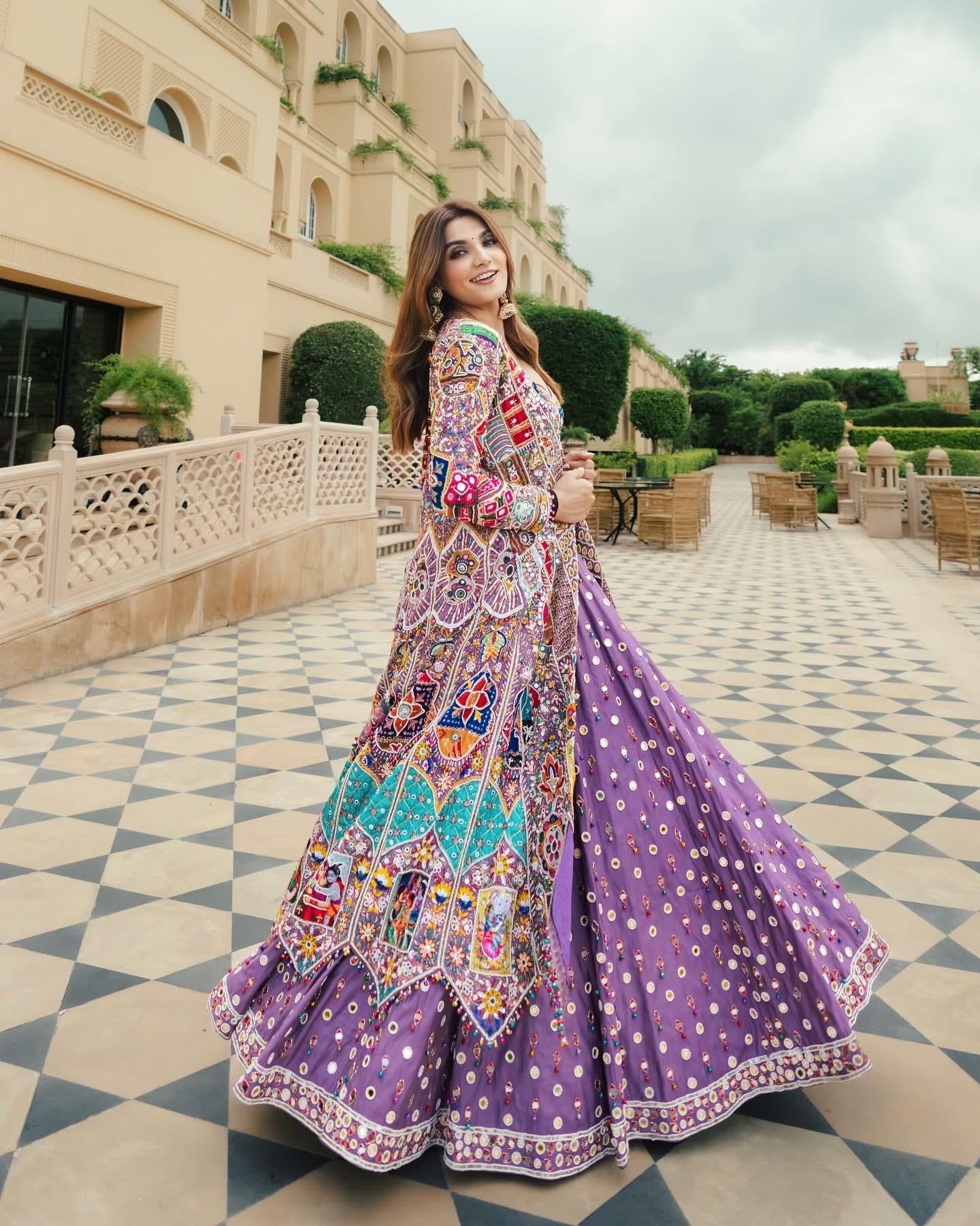 Navratri Designer Chaniya Choli | Muslin Cotton | Mirror Work | Free Size 38-44
