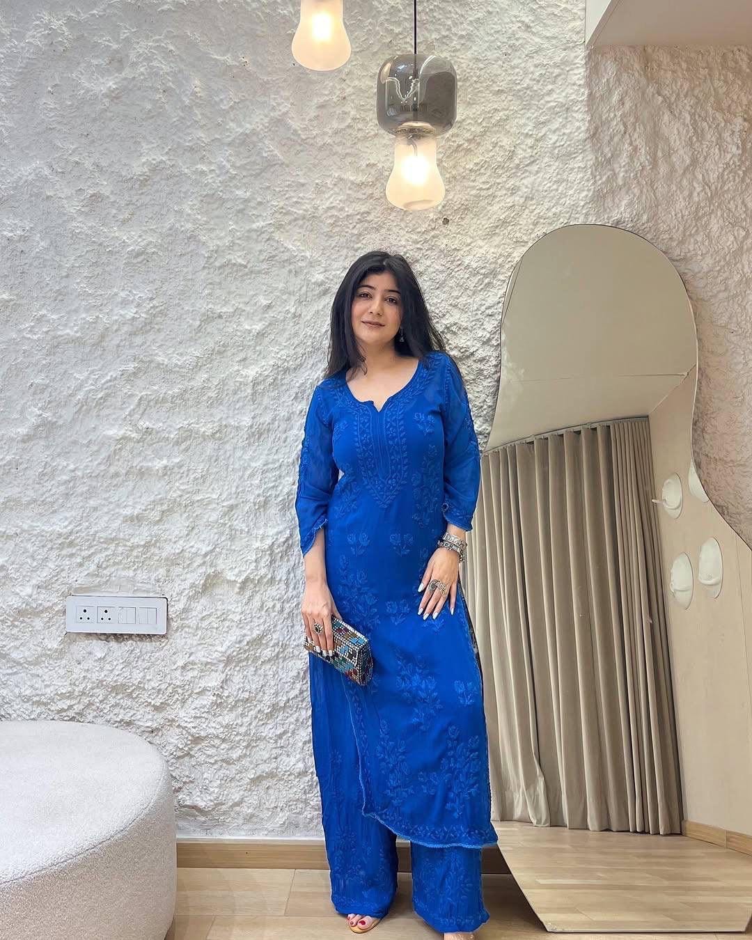Ethenika Chikankari Kurta Set