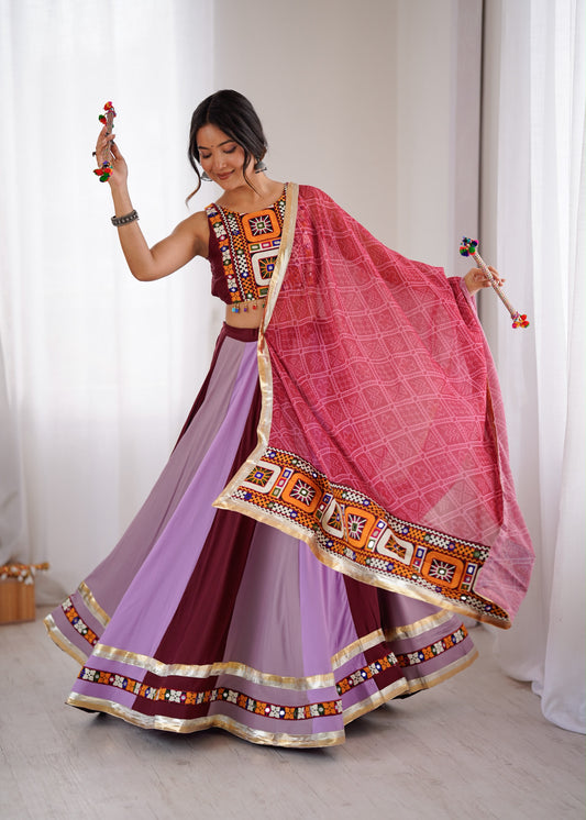 Rayon Mirror Work Designer Chaniya Choli for Garba Dandiya
