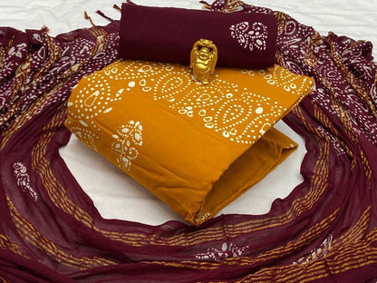 Cotton Authentic Hand Blocked Wax Batik Dress Material (Unstitched) - Premium  from Ethenika.com  - Just INR 1490! Shop now at Ethenika.com 