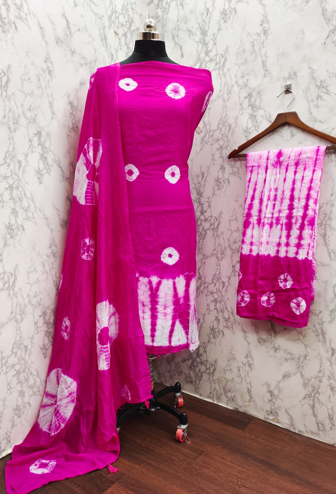 Cotton Shibori Bandhani Work Bandhani Dress Material (Unstitched) - Premium  from Ethenika.com  - Just INR 1390! Shop now at Ethenika.com 