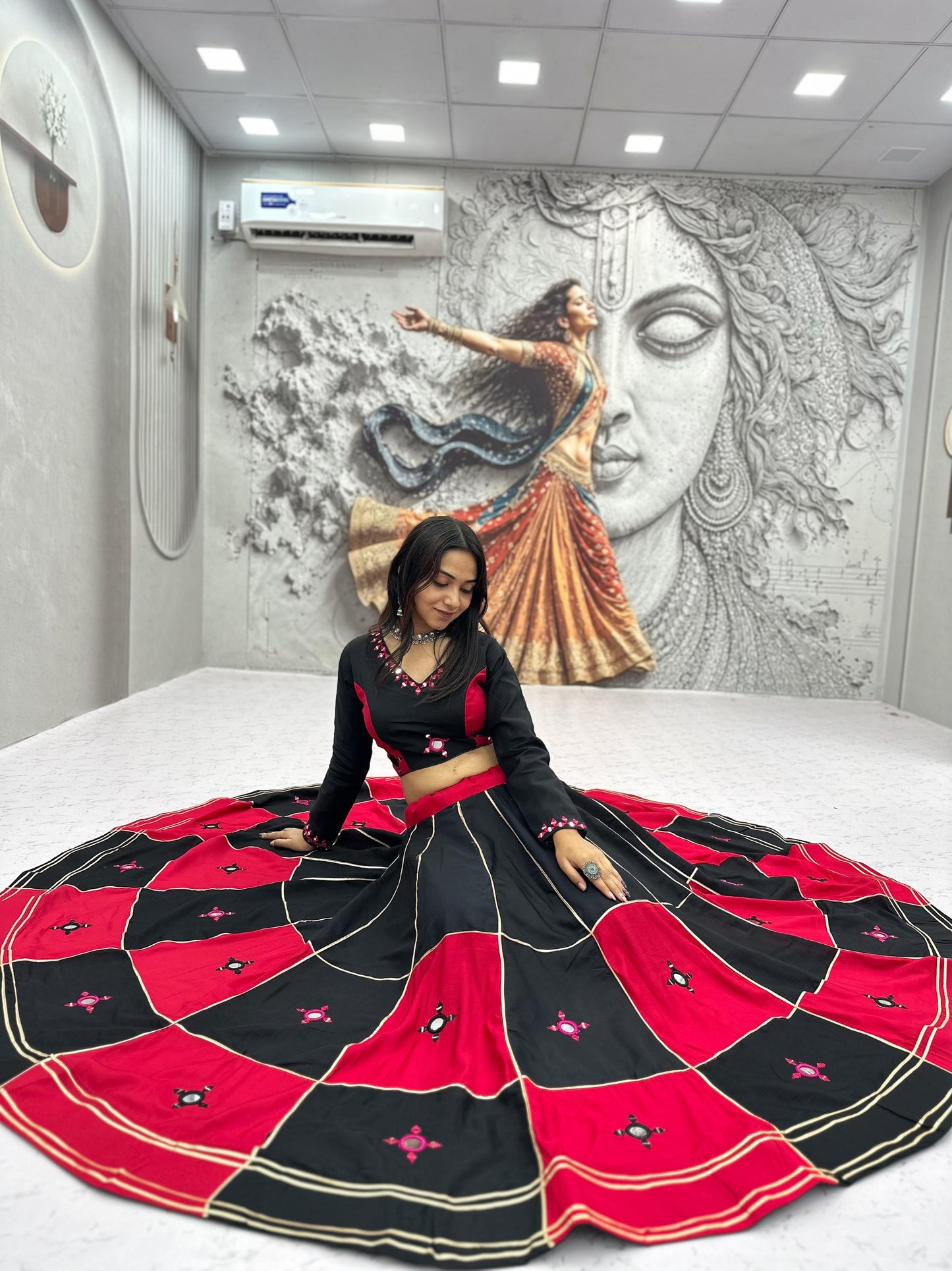 Pure Cotton Mirror Work Designer Chaniya Choli