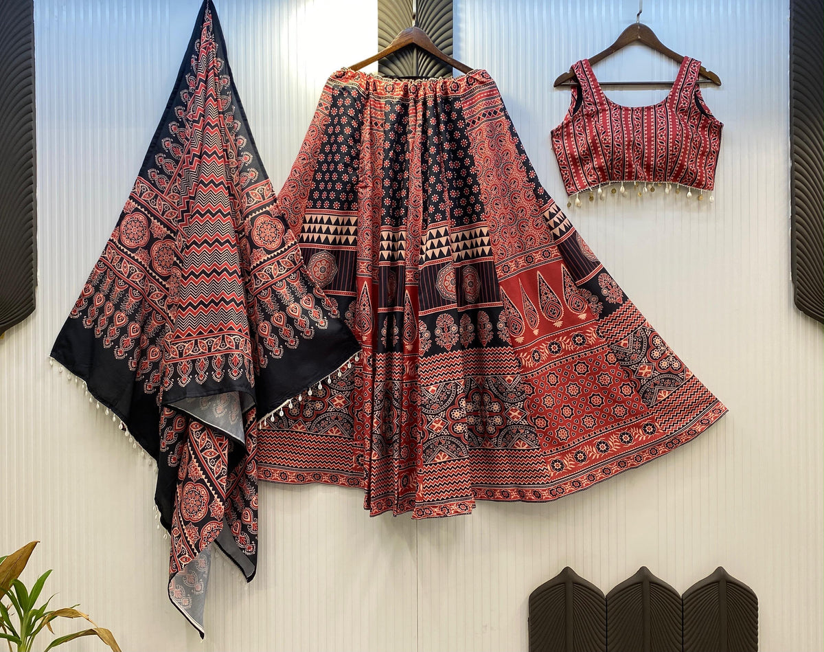 Rayon printed Chaniya Choli set for Dandiya - styled view