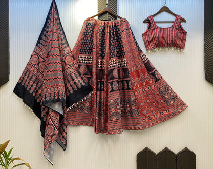 Rayon printed Chaniya Choli set for Dandiya - styled view