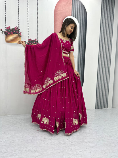 Chinon Thread Embroidery work Chaniya Choli - Premium  from Ethenika.com  - Just INR 3990! Shop now at Ethenika.com 