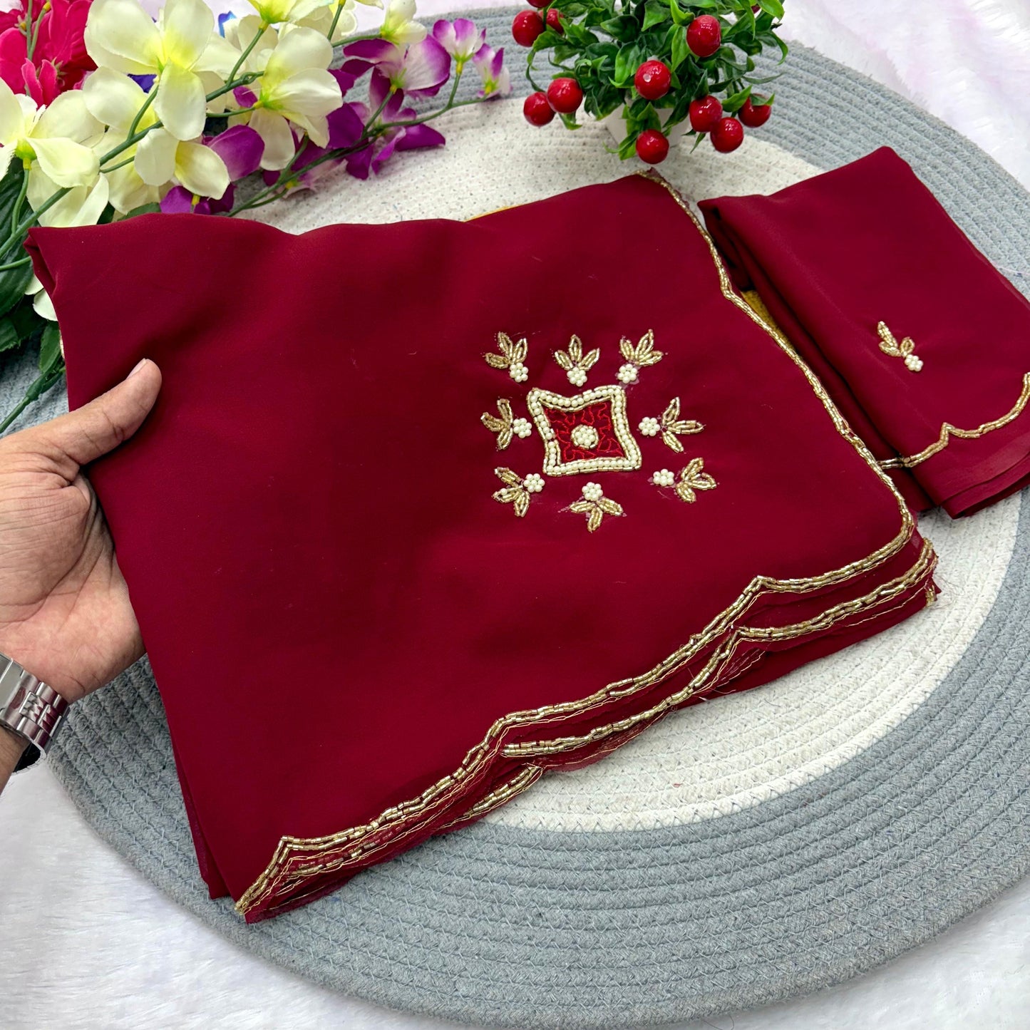 Georgette Hand Work Saree