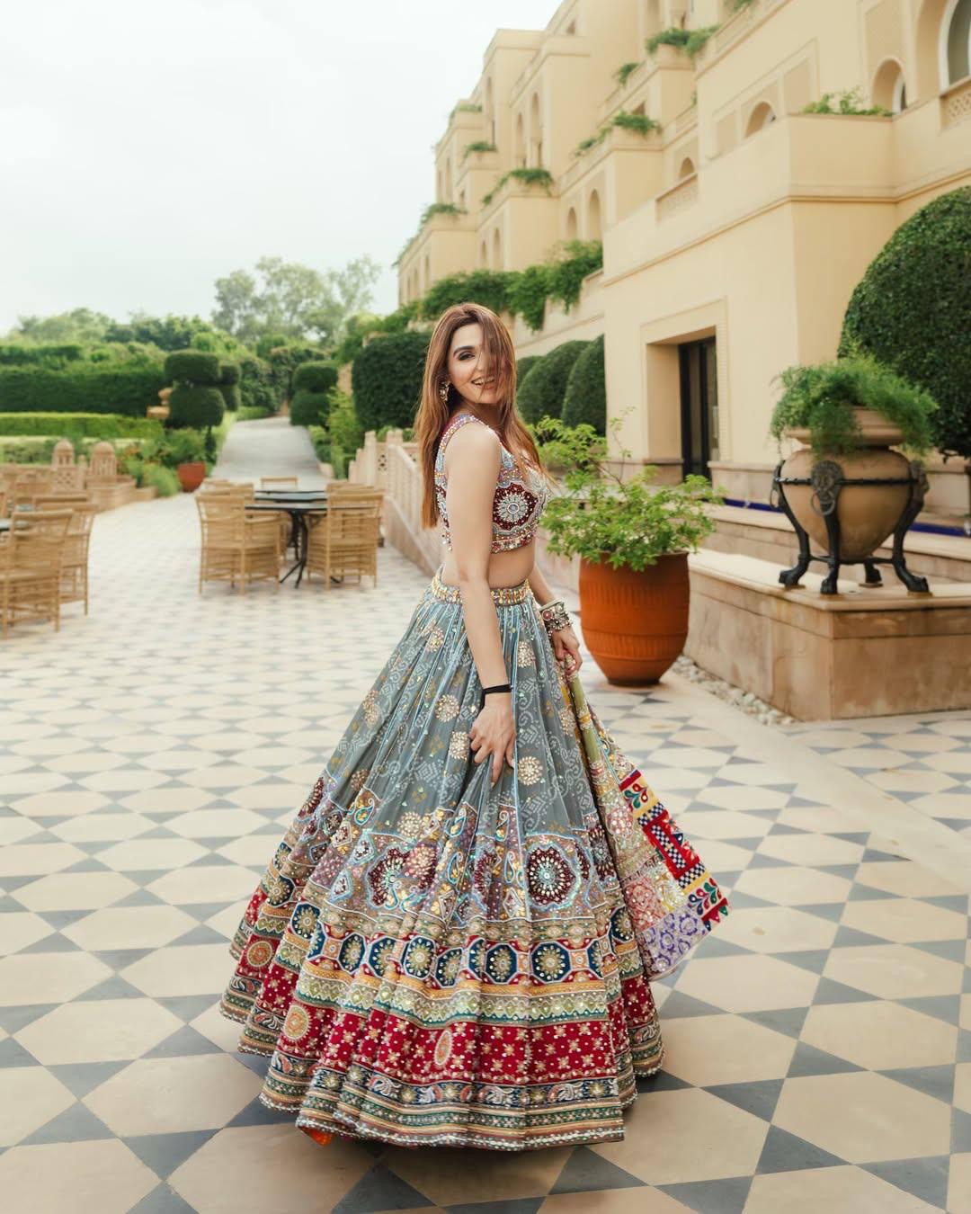 Digital Print Mirror Work Navratri Special Chaniya Choli