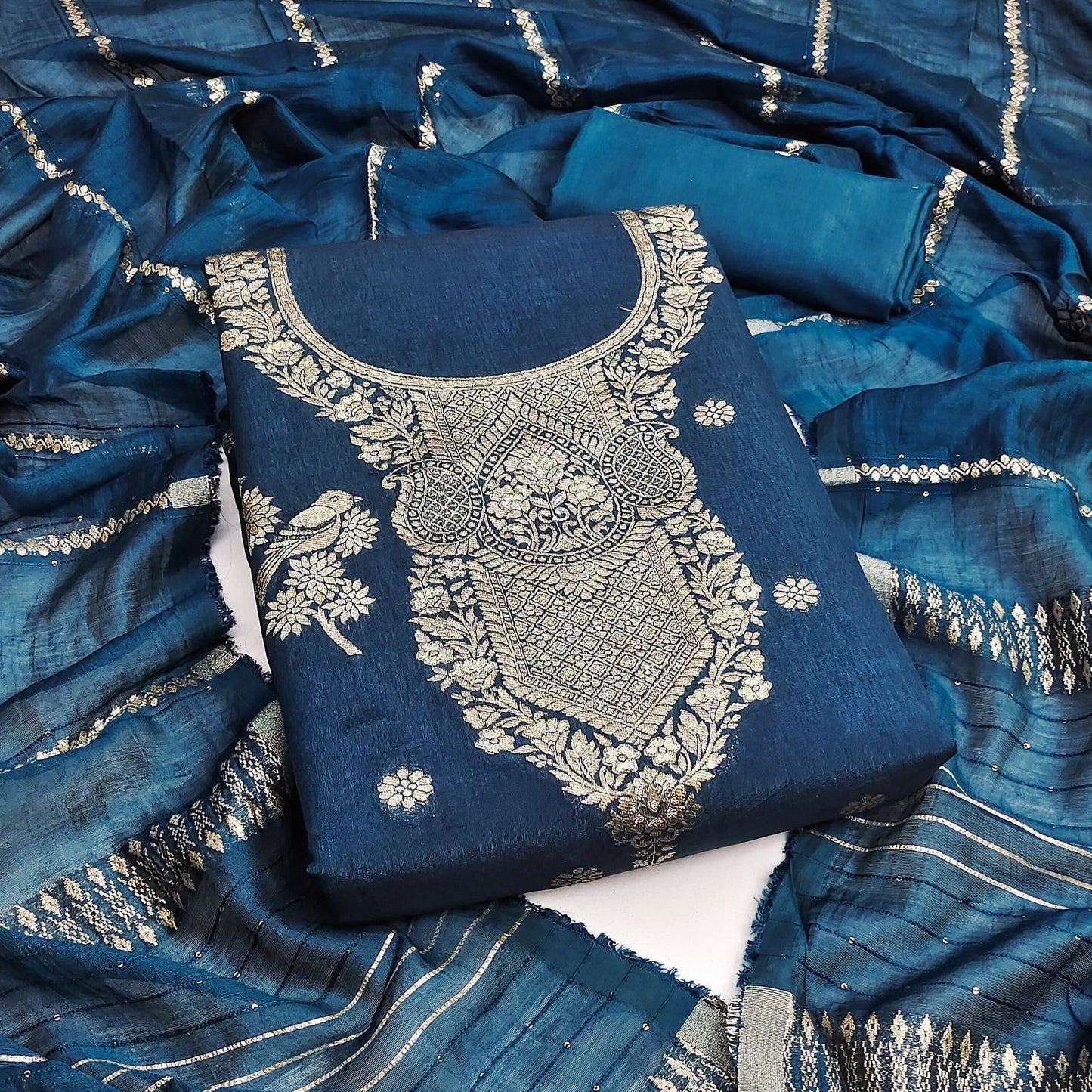 Banarsi Jeckard Weaving Summer Salwar Suit Material (Unstitched)