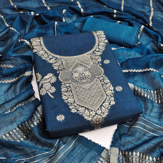 Banarsi Jeckard Weaving Summer Salwar Suit Material (Unstitched)