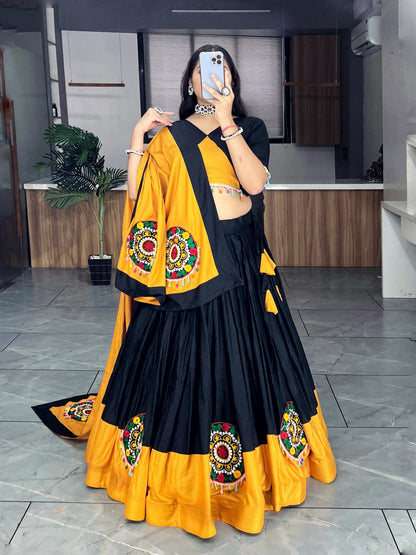 Rayon Cotton Kutchi Embroidery with Kodi Work Garba Special Designer Chaniya Choli (Ready to Wear)