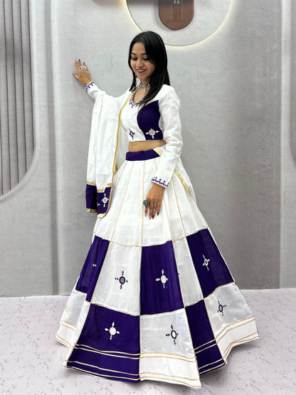 Pure Cotton Mirror Work Designer Chaniya Choli