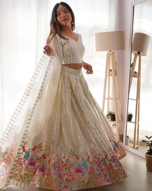 Faux Georgette Sequence Embroidery work  Lehenga Choli - Premium  from Ethenika.com  - Just INR 4990! Shop now at Ethenika.com 