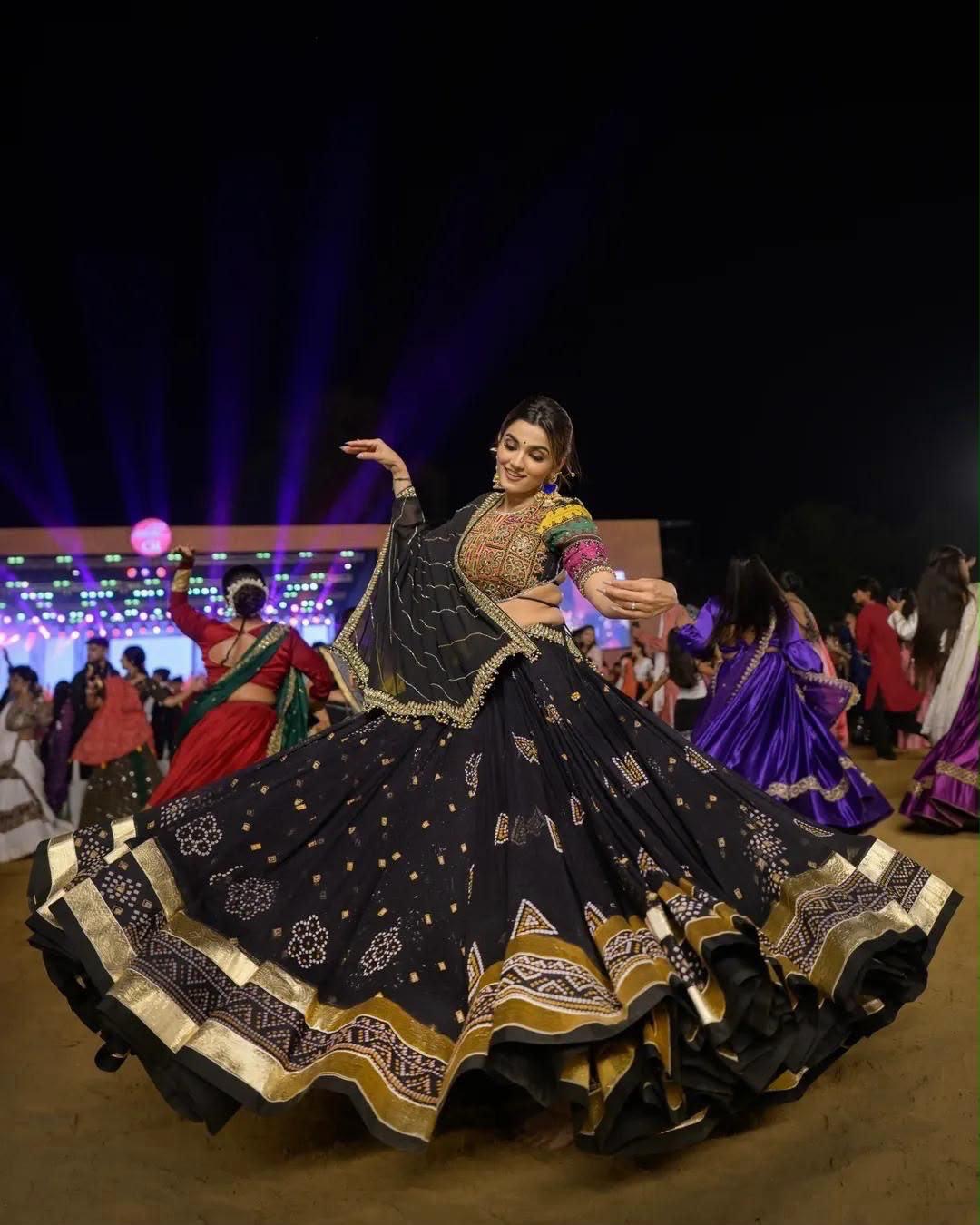 Designer Chaniya Choli | Muslin Mirror Work & Lampi Lace | Navratri 2026
