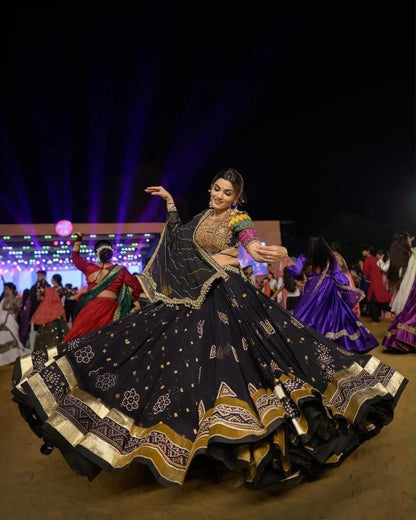 Designer Chaniya Choli | Muslin Mirror Work & Lampi Lace | Navratri 2026