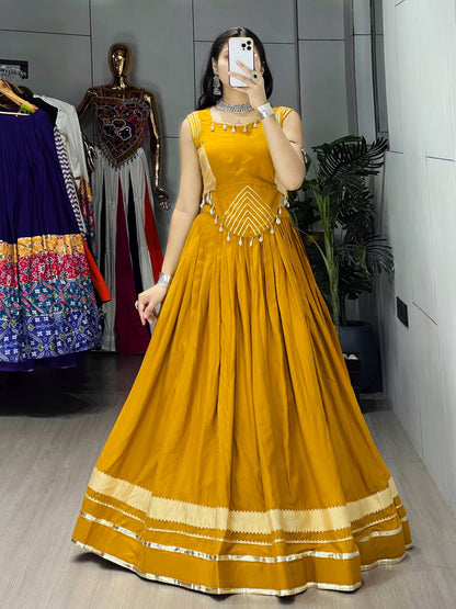 Rayon Gota Patti With Kodi Work Designer Navratri Chaniya Choli (Ready To Wear)