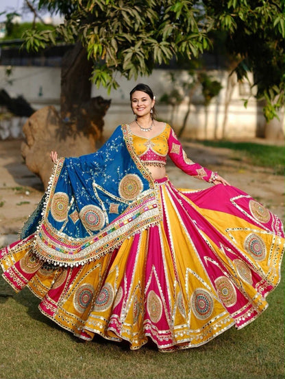 Designer Chaniya Choli | Muslin Mirror Work & Sequence Lace | Navratri 2026