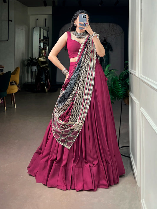 Rayon Mirror Lace Work Chaniya Choli | Navratri Garba Wear