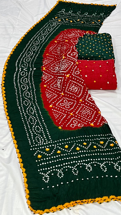 Cotton Satin Original Kutchi Bandhani Dress Material - Premium  from Ethenika.com - Just INR 2190! Shop now at Ethenika.com 