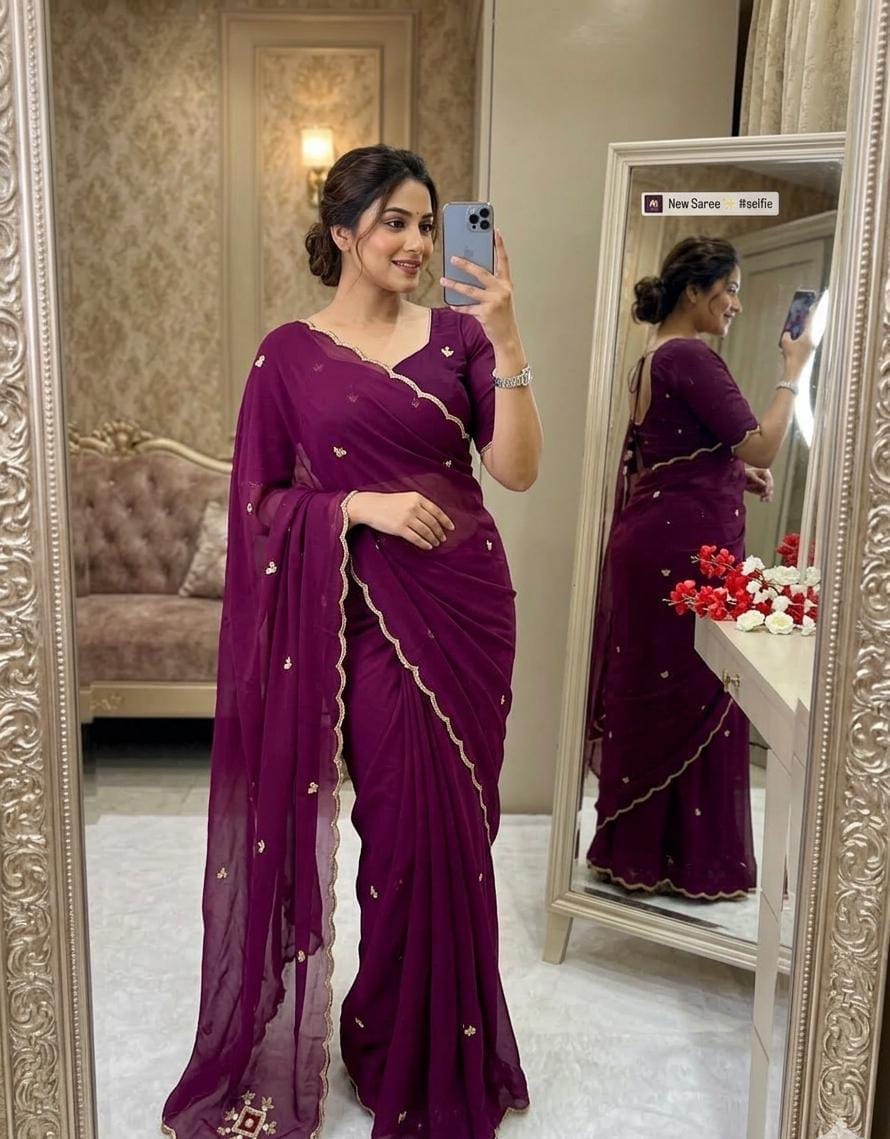 Georgette Hand Work Saree