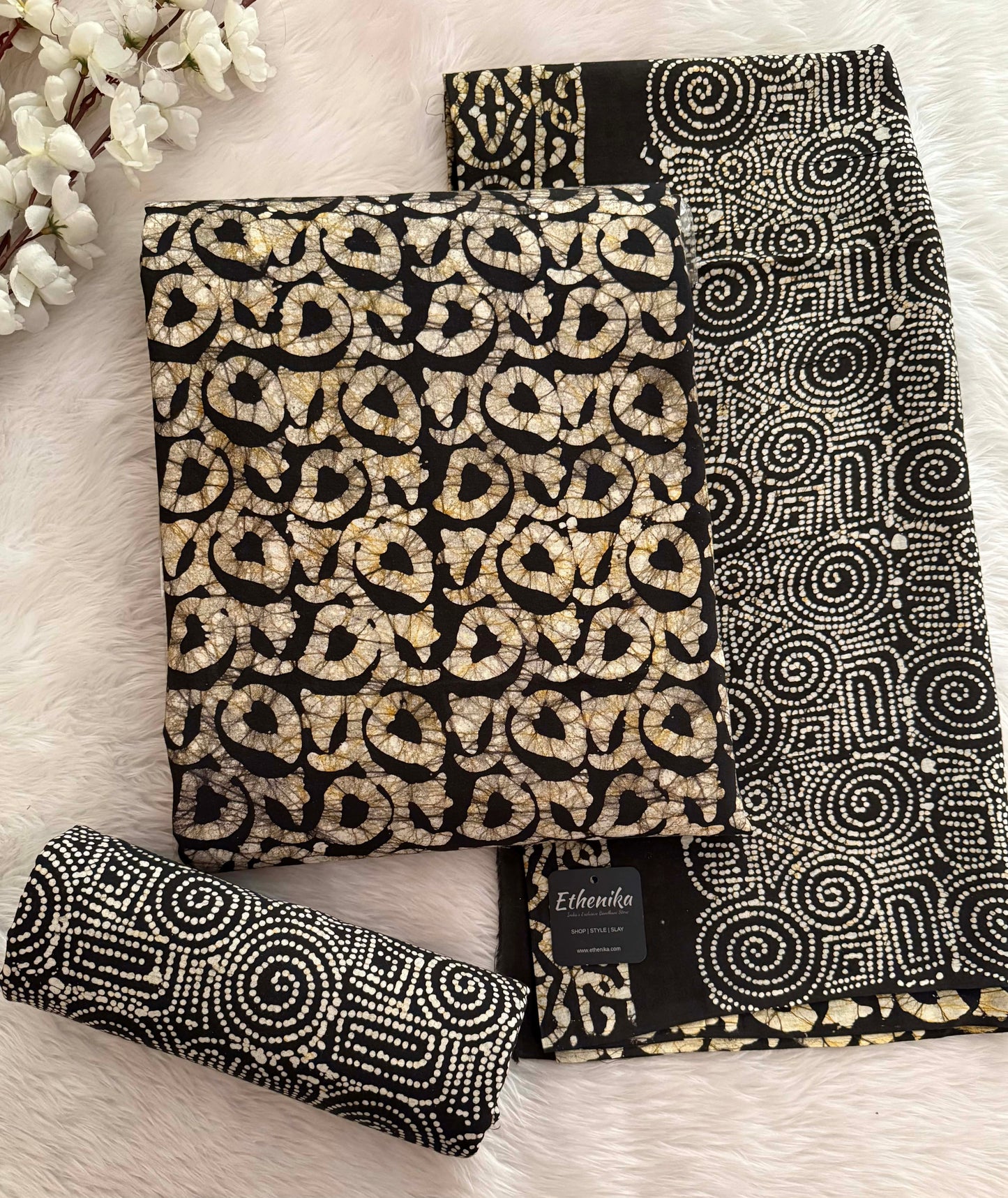 Ethenika Trending Cotton Batik Unstitched Dress Material for Summer