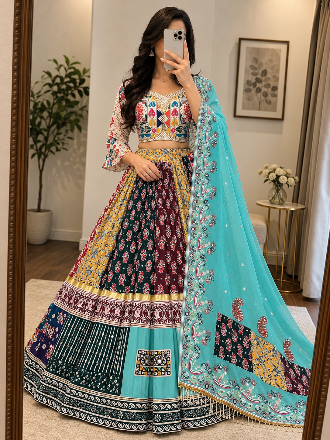 Muslin Digital Print Designer Chaniya Choli