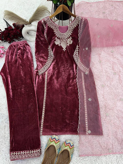 Premium Ethenika Winter Wear Velvet Suit - Premium  from Ethenika.com  - Just INR 2990! Shop now at Ethenika.com 