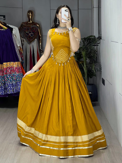 Rayon Gota Patti With Kodi Work Designer Navratri Chaniya Choli (Ready To Wear)