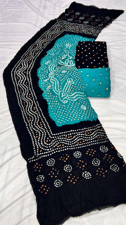 Cotton Satin Hand Crafted Kutchi Bandhani Dress Material - Premium  from Ethenika.com  - Just INR 2190! Shop now at Ethenika.com 
