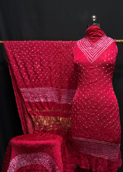 Modal Silk Shibori Bandhani Dress Material (Unstitched) - Premium  from Ethenika.com  - Just INR 6990! Shop now at Ethenika.com 