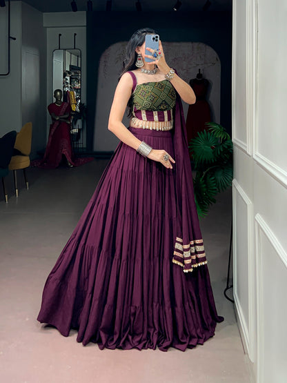 Ethenika Wine Designer Chaniya Choli For Garba