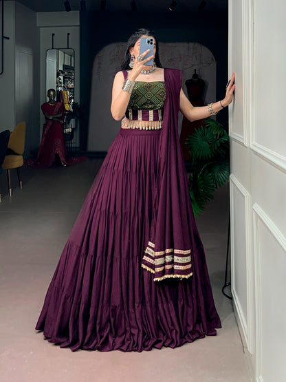 Ethenika Wine Designer Chaniya Choli For Garba