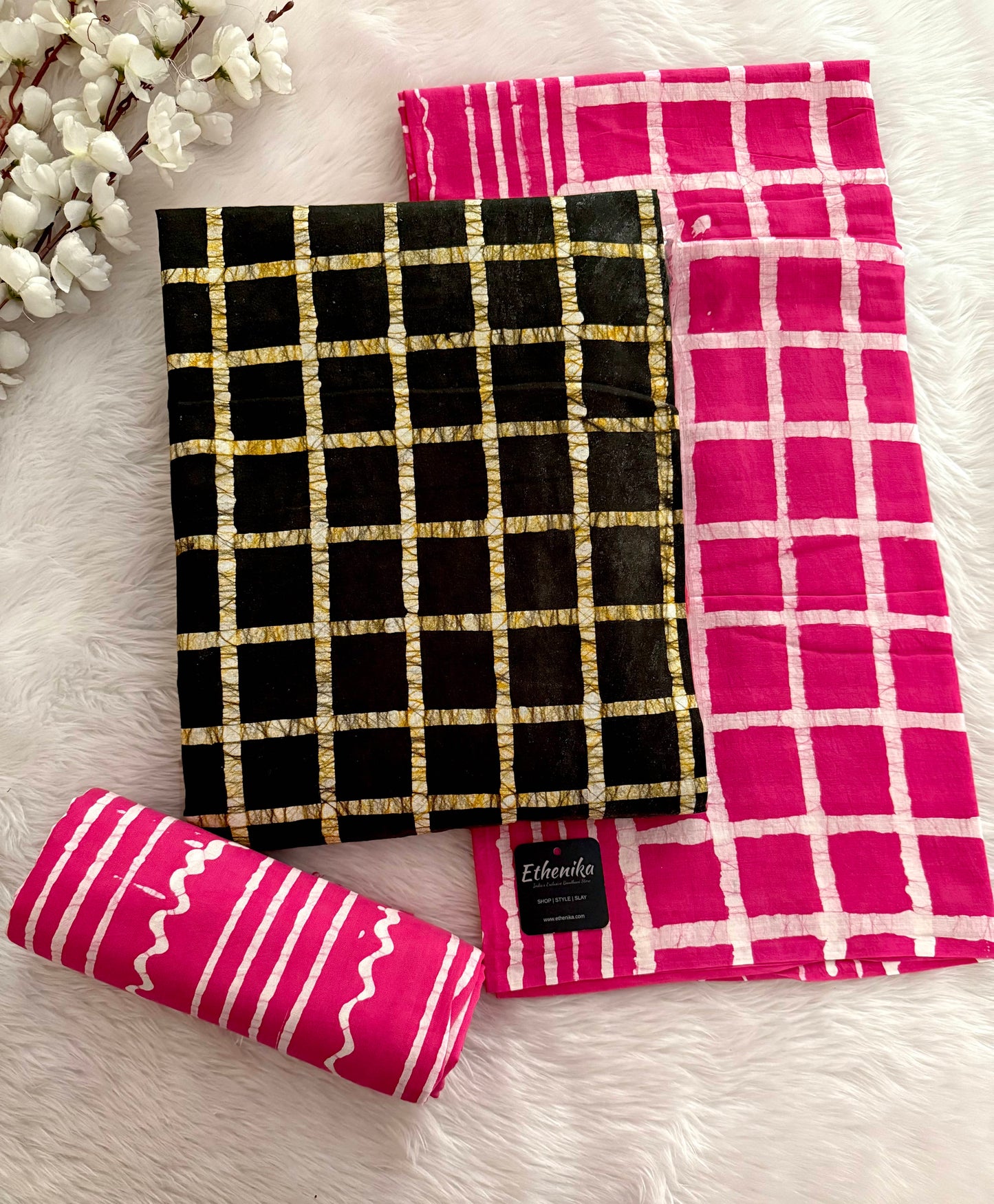 Ethenika Trending Cotton Batik Unstitched Dress Material for Summer