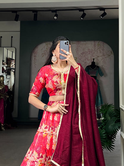 Tussar Silk Digital Printed Lehenga Choli - Premium  from Ethenika.com  - Just INR 4590! Shop now at Ethenika.com 