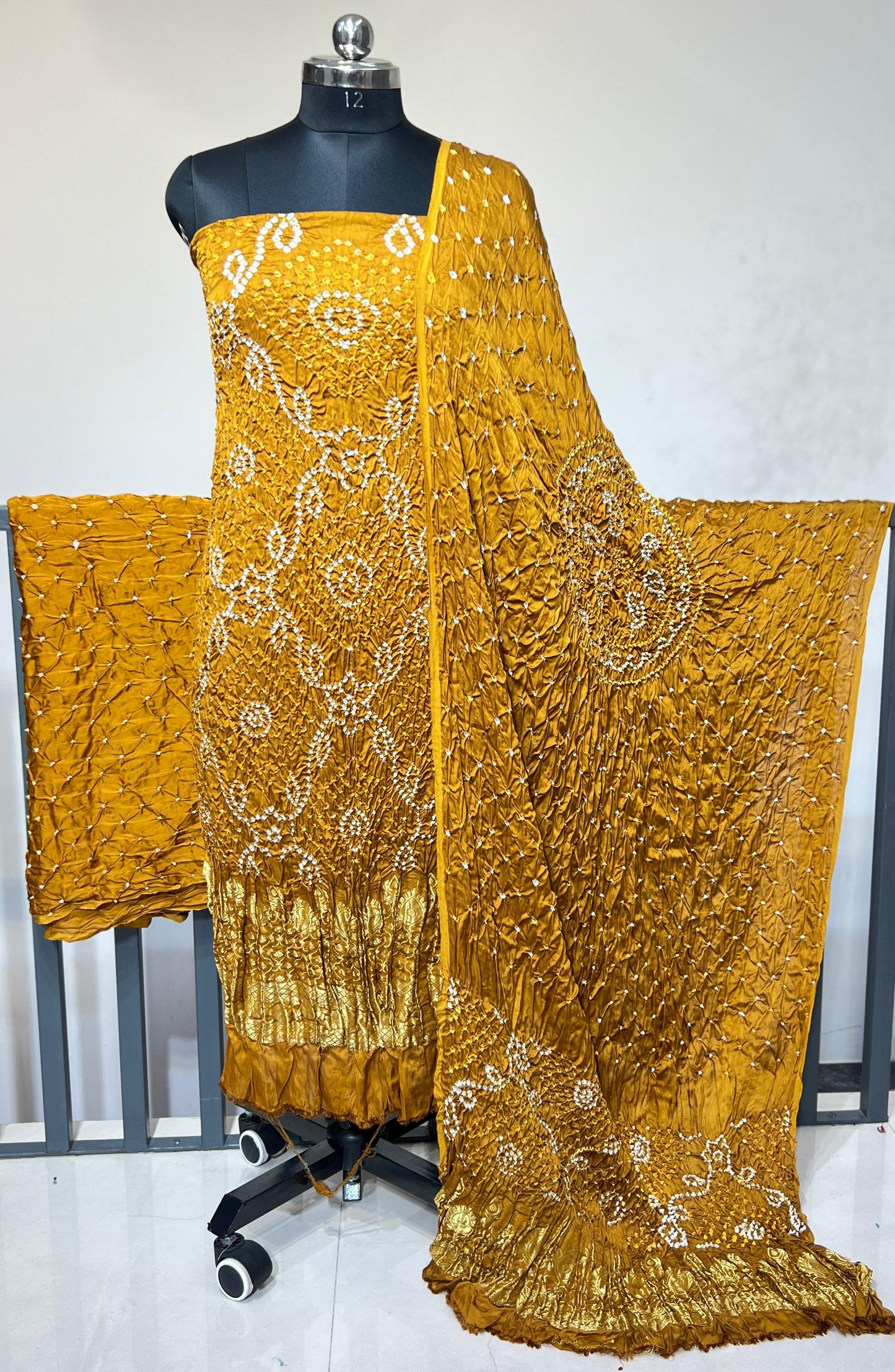 Modal Silk Authentic Hand Crafted Kutch Bandhej Dress Material