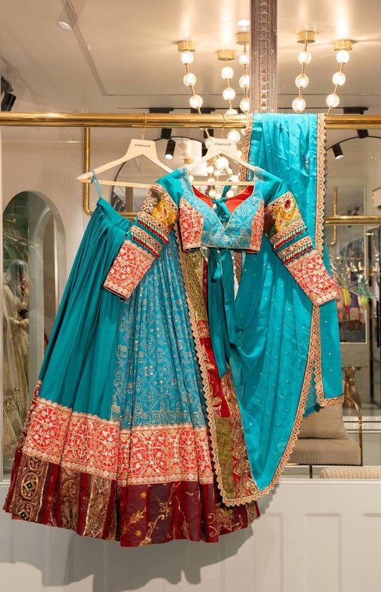 Heavy Muslin Cotton Digital Print with Mirror Work Designer Chaniya Choli