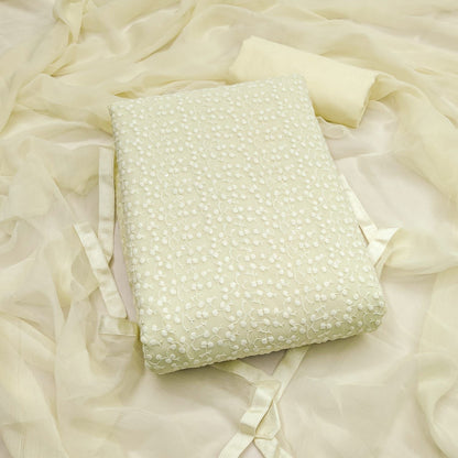 Georgette Chikankari Thread Embroidery Work Unstitched Dress Material