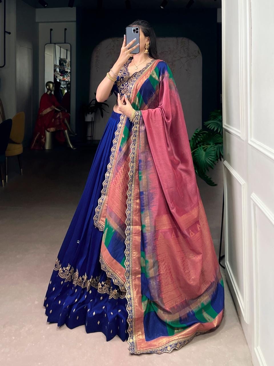 Vachitra Silk Sequence Thread Embroidery Work Designer Lehenga Choli Set