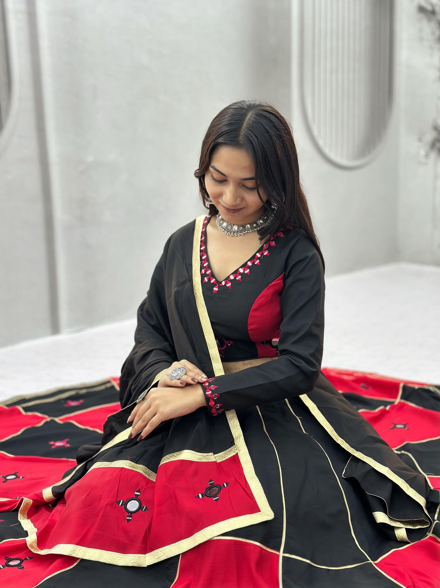 Pure Cotton Mirror Work Designer Chaniya Choli