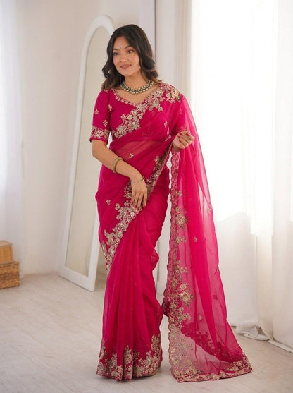Ethenika Premium Chiffone Party Wear Designer Saree